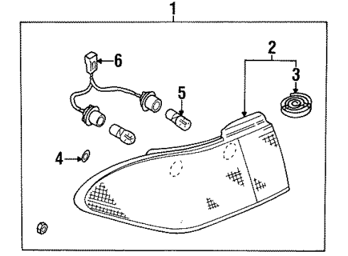 1999 Nissan Sentra Bulbs Body Assembly Combination Lamp, R/H Kit Diagram for 26554-F4325