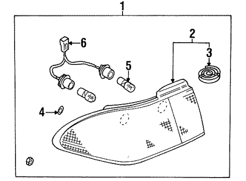 1997 Nissan Sentra Bulbs Combination Lamp Assy-Rear, LH Diagram for 26555-9B625