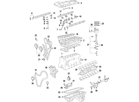2007 BMW X3 Engine Parts, Mounts, Cylinder Head & Valves, Camshaft & Timing, Variable Valve Timing, Oil Pan, Oil Pump, Balance Shafts, Crankshaft & Bearings, Pistons, Rings & Bearings Timing Chain Guide Rail Diagram for 11317523884