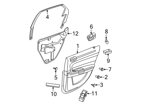 2006 Dodge Charger Rear Door Rear Door Window Regulator Diagram for 5065472AF