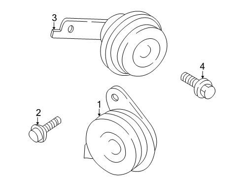 2003 Toyota Echo Horn Horn Bolt Diagram for 90119-08375