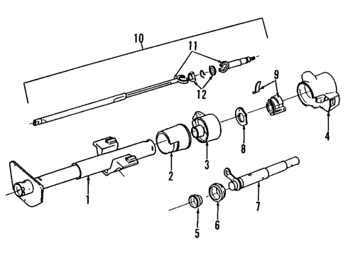 1995 Cadillac Fleetwood Steering Column, Steering Wheel COLUMN, Steering Diagram for 26040857