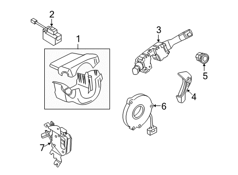 2007 Nissan Altima Cruise Control System Control Assembly-Power Steering Diagram for 28500-JA800