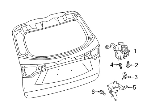 2015 Toyota Highlander Lift Gate Gate Lock Diagram for 69350-0T020