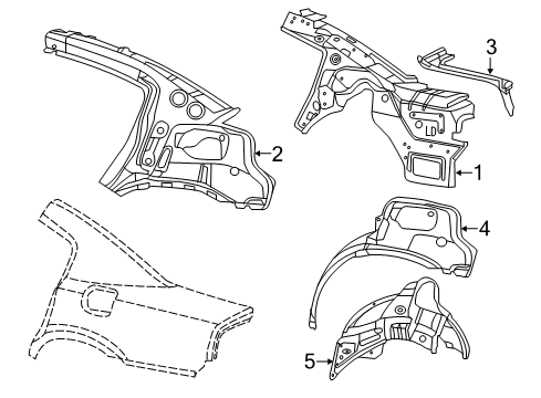 2020 Dodge Charger Inner Structure - Quarter Panel TROUGH-Deck Opening Diagram for 68217438AD