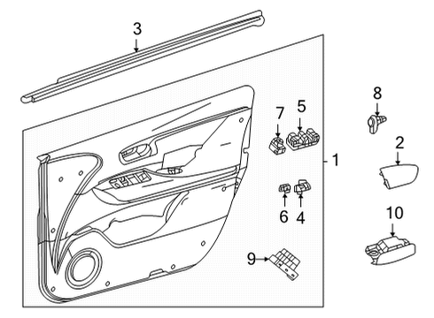 2019 Toyota Mirai Interior Trim - Front Door Belt Weatherstrip Diagram for 68171-62010