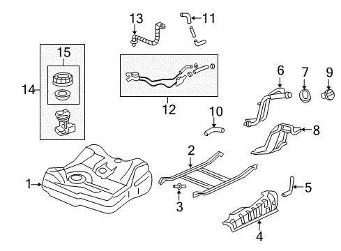 2003 Acura RSX Fuel Supply Pump Assembly, Fuel Diagram for 17045-S6M-A00