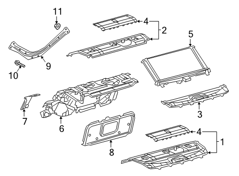 2021 Lexus ES250 Interior Trim - Rear Body Support Diagram for 64241-33070