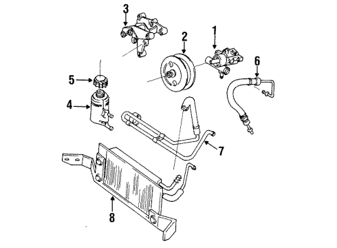 1989 Chevrolet Corvette P/S Pump & Hoses, Steering Column, Steering Gear & Linkage Reservoir Asm-P/S Fluid Diagram for 14084029
