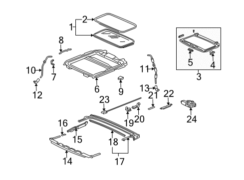 2006 Honda Accord Sunroof Plate Set B, L. Diagram for 70386-SDN-A01