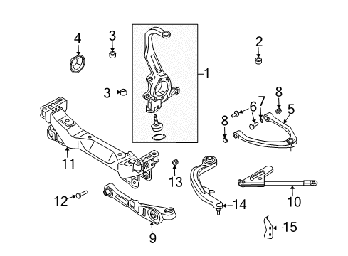 2003 Nissan 350Z Front Suspension, Lower Control Arm, Upper Control Arm, Stabilizer Bar, Suspension Components Stay Assy-Compression Rod, LH Diagram for 544C5-CD000