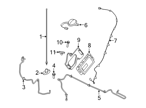 2008 Ford F-350 Super Duty Antenna & Radio Antenna Cable Diagram for 7C3Z-18812-A