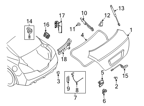 2009 Nissan Altima Trunk Stay Assembly-Trunk Lid Diagram for 84430-JB100