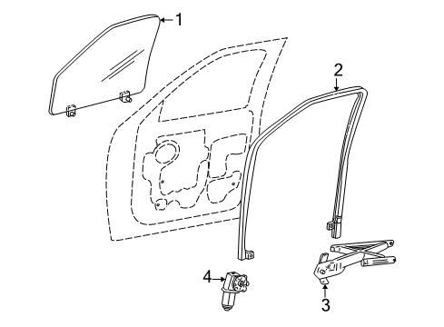 1999 Ford Expedition Front Door Window Motor Diagram for XL1Z-7823394-AA