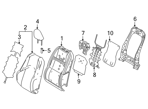 2019 Lexus UX200 Driver Seat Components Front Seat Cover Sub-Assembly Diagram for 71074-76470-C5
