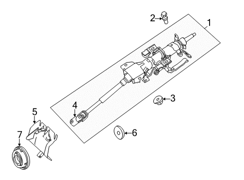 2012 Lincoln MKZ Steering Column & Wheel, Steering Gear & Linkage Upper Plate Diagram for 3M8Z-3C611-A