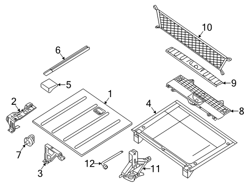 2013 Nissan Xterra Interior Trim - Rear Body Hook-Floor Diagram for 84934-EA000