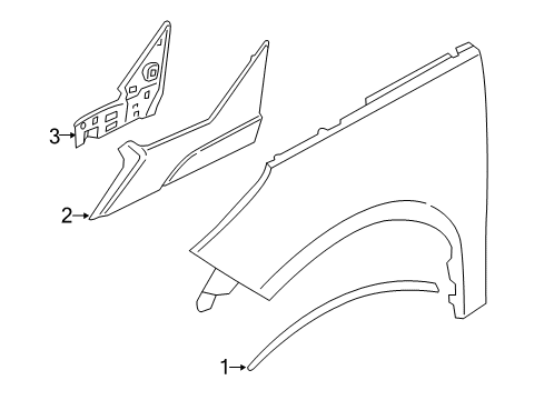 2020 BMW i3 Exterior Trim - Fender Support, Trim, A-Pillar, Left Diagram for 51137453551