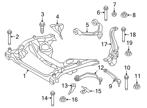 2022 BMW 540i Front Suspension Components Right Carrier Diagram for 31206884382