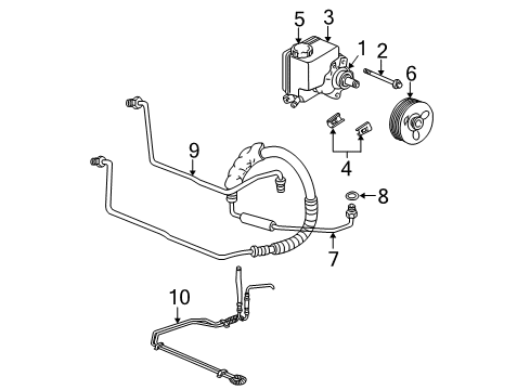 2000 Chevrolet Impala P/S Pump & Hoses, Steering Gear & Linkage Hose Asm-P/S Gear Inlet Diagram for 26064185