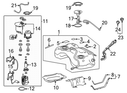 2022 Lexus NX350 Fuel System Components Harness, Fuel Pump Diagram for 77785-33150