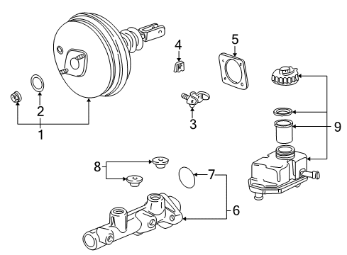 1999 BMW 528i Hydraulic System Brake Master Cylinder Diagram for 34311165543