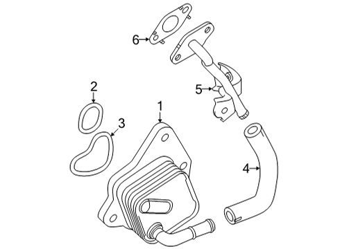 2022 Lexus NX350 Engine Oil Cooler GASKET Diagram for 16258-25020