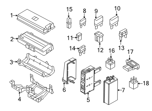 2013 Ford Expedition Fuse & Relay Front Cover Diagram for F75Z-14A003-CB