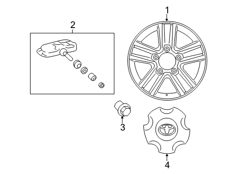 2021 Toyota Land Cruiser Wheels, Covers & Trim Center Cap Diagram for 4260B-60370