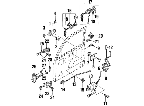 1999 Isuzu VehiCROSS Door & Components Hinge, Right Front Door Diagram for 8-94230-393-4