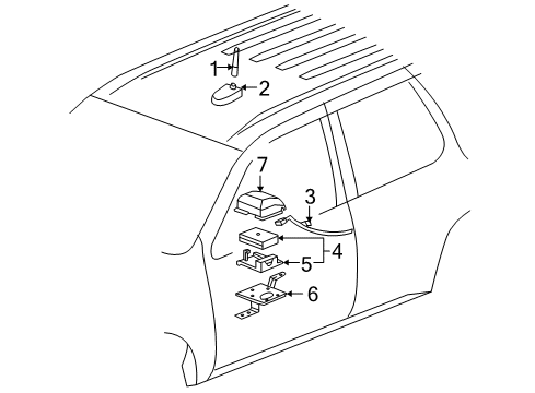 2009 Saab 9-7x Electrical Components Antenna Cable Diagram for 19116072