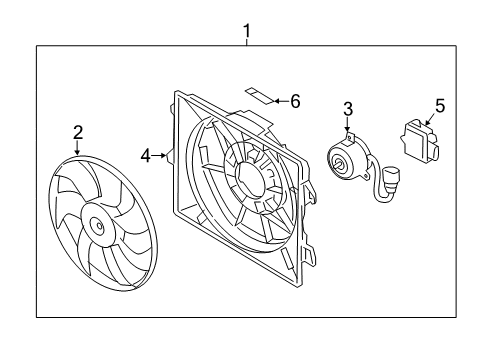 2016 Hyundai Veloster Cooling System, Radiator, Water Pump, Cooling Fan SHROUD-Radiator Diagram for 25350-2V700