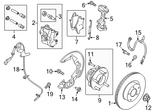 2015 Ford Fusion Anti-Lock Brakes ABS Pump Assembly Diagram for EG9Z-2C215-A