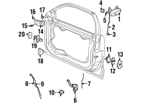 1997 Oldsmobile Cutlass Front Door Switch Asm-Side Window Diagram for 10200798