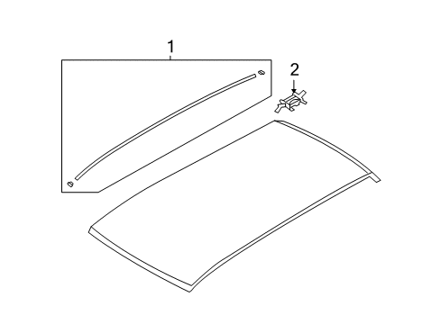 2008 Hyundai Santa Fe Exterior Trim - Roof Garnish Assembly-Roof Side, LH Diagram for 87231-2B000