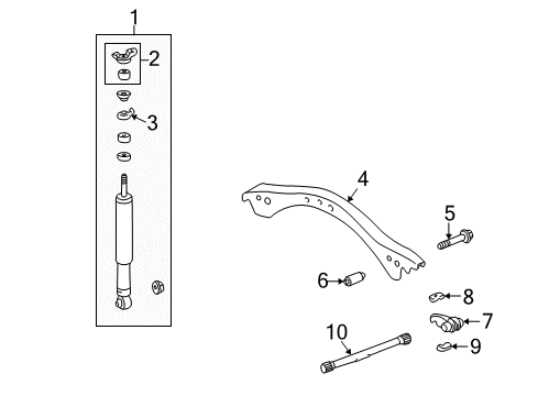 1998 Lexus LX470 Shocks & Components - Front Retainer, Shock Absorber Cushion Diagram for 48597-60060