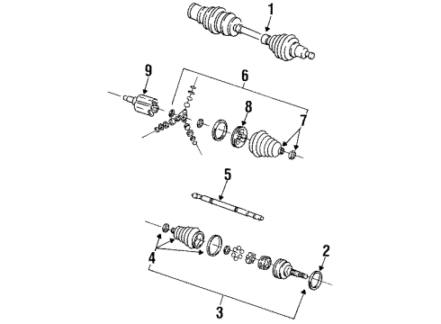 1997 Oldsmobile LSS Drive Axles - Front Front Wheel Drive Shaft Kit Diagram for 26021719