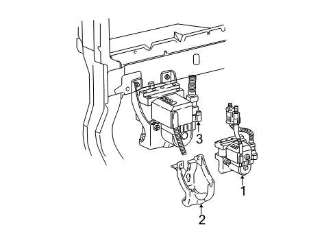 2000 Ford Mustang ABS Components Control Module Bracket Diagram for F9ZZ-2C304-BA