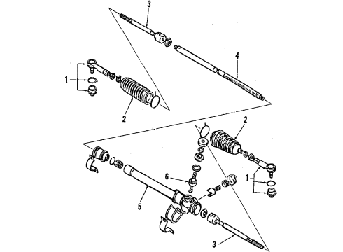 1988 Chevrolet Sprint Steering Column & Wheel, Steering Gear & Linkage Pinion Shaft Diagram for 96055860