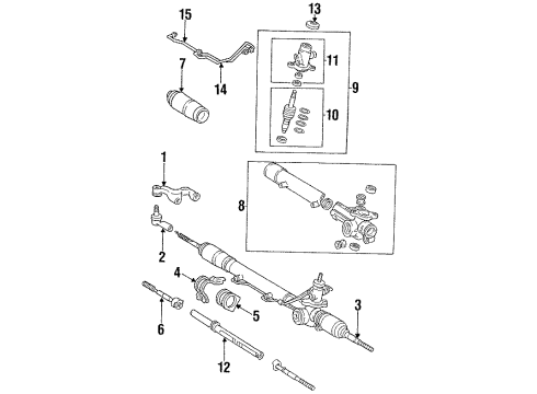 1993 Toyota T100 Steering Column & Wheel, Steering Gear & Linkage Outer Tie Rod Diagram for 45046-39265