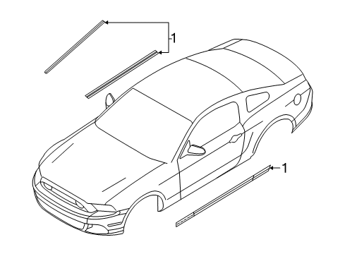 2013 Ford Mustang Stripe Tape Stripe Package Diagram for DR3Z-6320000-DAE