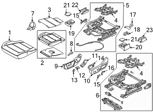 2021 Ford Bronco Heated Seats Slide Knob Diagram for KB5Z-14A701-AG