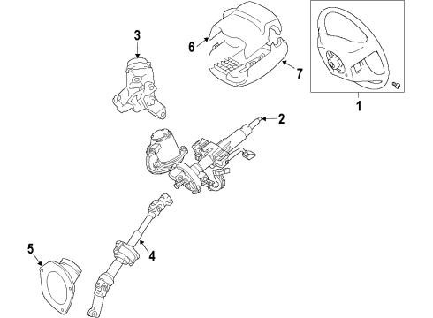 2018 Toyota Sienna Steering Column & Wheel, Steering Gear & Linkage Upper Column Cover Diagram for 45286-08030-C0