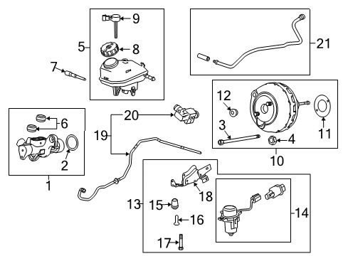 2015 Chevrolet Impala Dash Panel Components Booster Grommet Diagram for 84559499