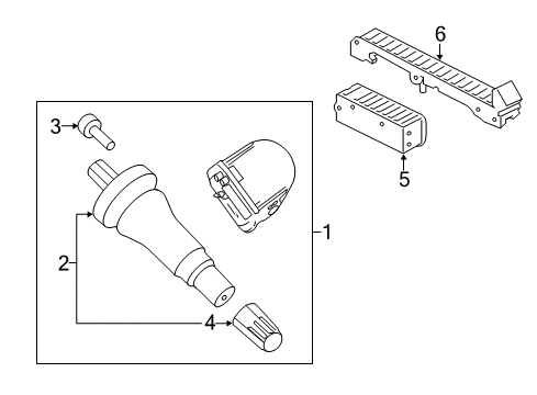 2020 Ford F-250 Super Duty Tire Pressure Monitoring Tire Pressure Sensor Diagram for FR3Z-1A189-A