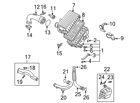 2000 Honda Insight Filters Filter Set, Fuel Diagram for 16010-S3Y-A30