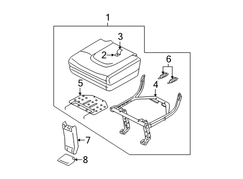 2009 Nissan Pathfinder Third Row Seats Pad-3RD Seat Cushion, R Diagram for 89311-ZP40A