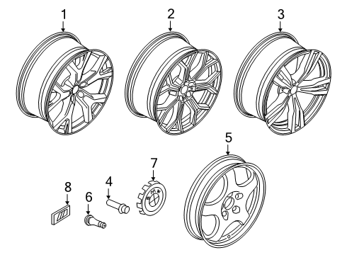 2019 BMW X7 Wheels Disk Wheel, Light Alloy, In Diagram for 36118074220