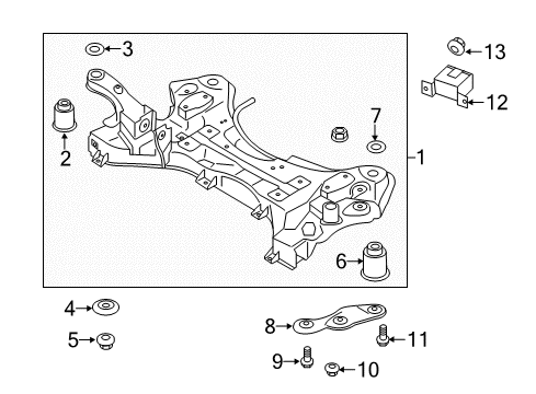 2017 Hyundai Santa Fe Sport Suspension Mounting - Front Bolt Diagram for 554481U100