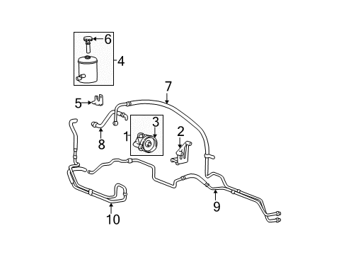2001 Hyundai Sonata P/S Pump & Hoses, Steering Gear & Linkage Pump Assembly-Power Steering Oil Diagram for 57100-38011